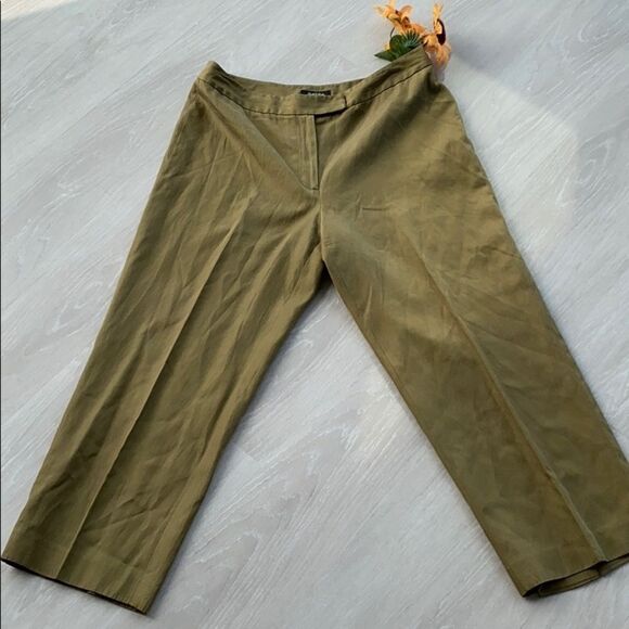 Peck & Peck Silk Blend‎ High-Rise Cropped Pants Straight Leg Lightweight Size 12 - Picture 1 of 8